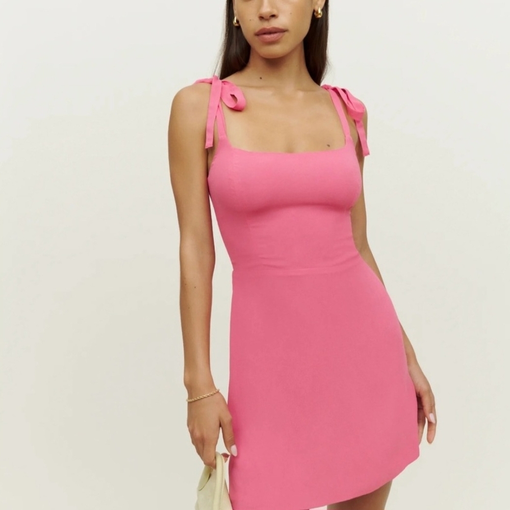 Reformation Mini Dress with Shoulder Ties